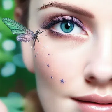 The fairy in the fantasy novel had enchanted mascara that could make her eyelashes sparkle like stars.