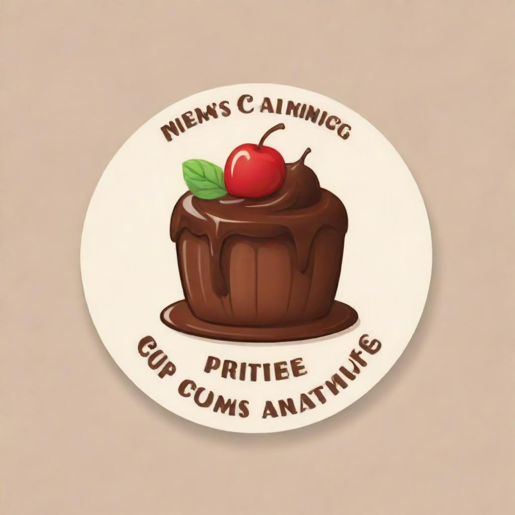 A sweet and appealing logo featuring a deliciously-illustrated pudding with sleek design elements.