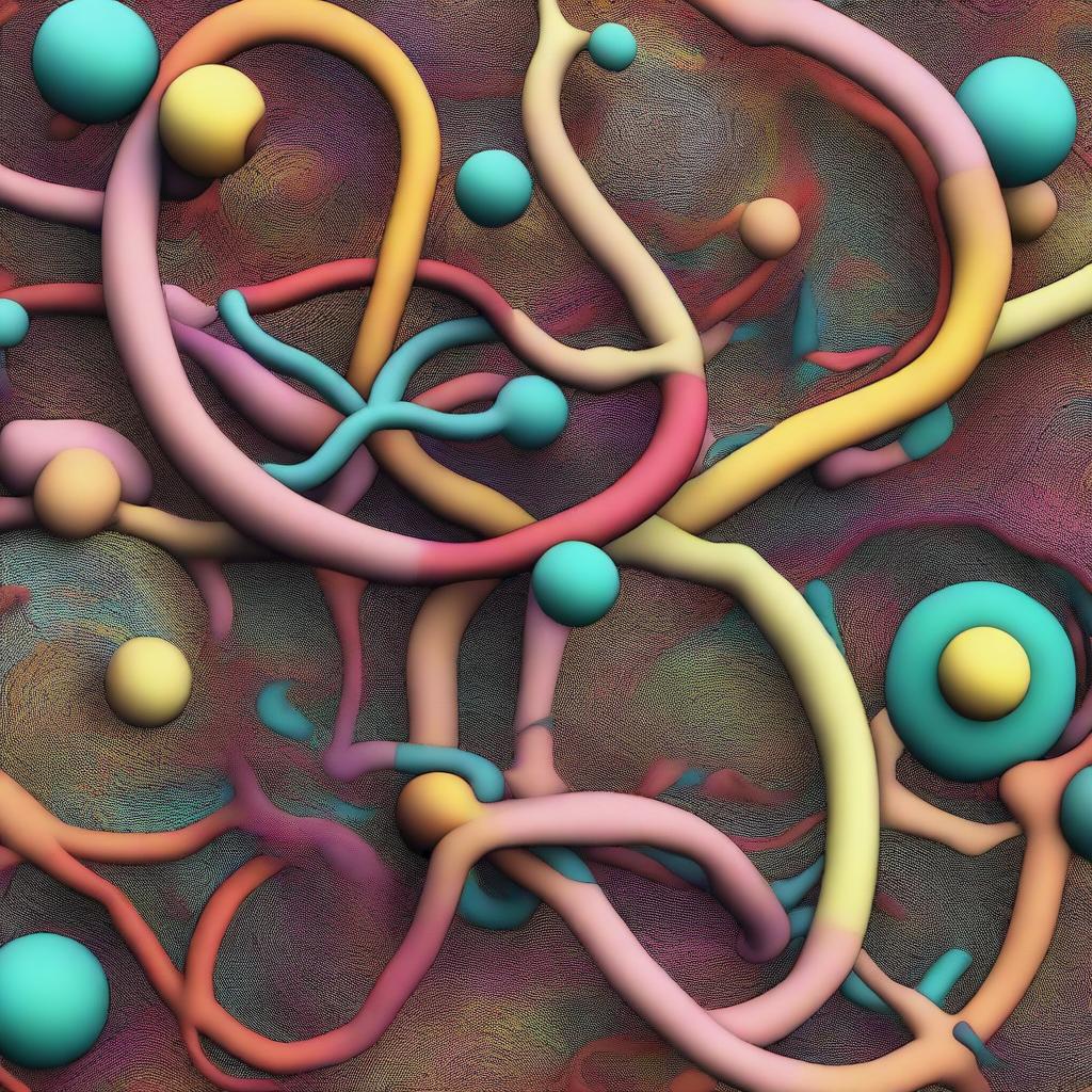 An abstract digital art piece that captures the essence of confusion and uncertainty