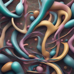 An abstract digital art piece that captures the essence of confusion and uncertainty