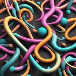 An abstract digital art piece that captures the essence of confusion and uncertainty