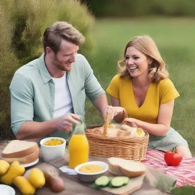 On their first date, he surprised her with a picnic basket filled with delicious sandwiches made with tangy piccalilli.