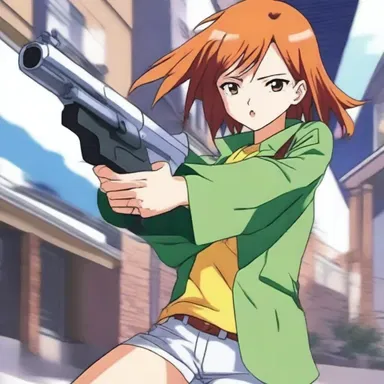 In the anime series, the protagonist uses a maser gun to defeat the enemy.