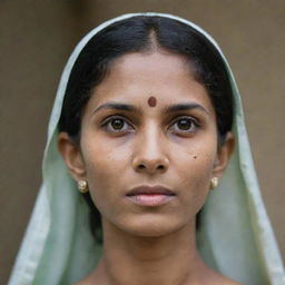 A very thin individual of Indian descent displaying delicate features.