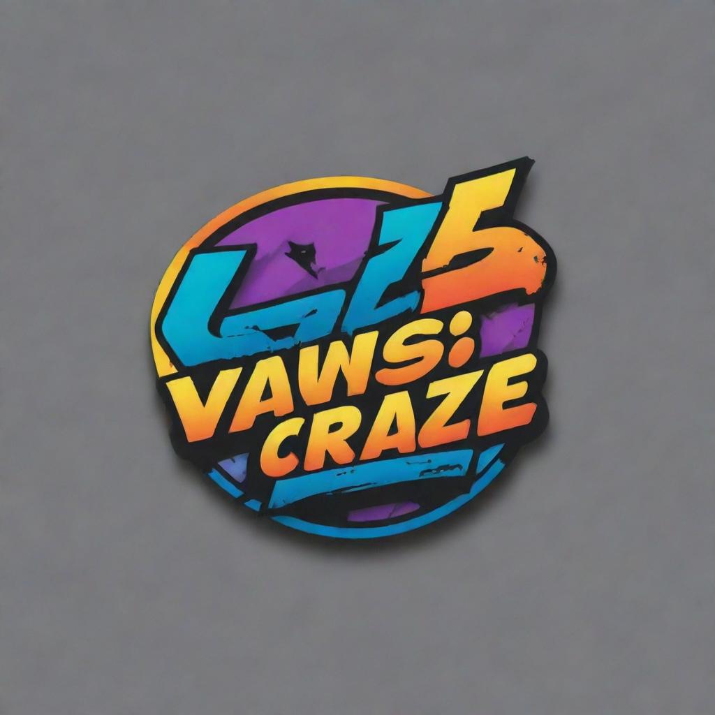 A dynamic, street-style logo for 'Vansverse Craze' with a strong urban vibe and vibrant colors