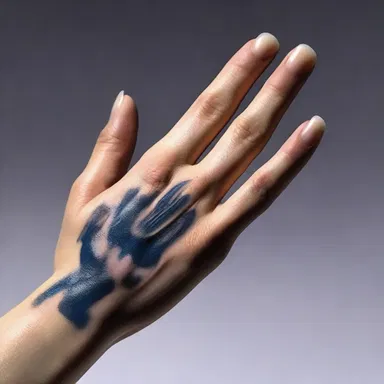 The artist used a blister on the character's hand to symbolize the hardships they had endured.