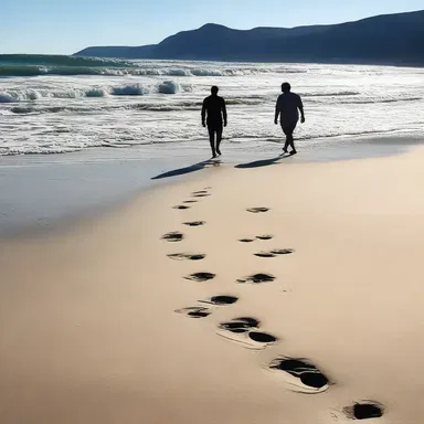 As the couple strolled along the sandy beach, their feet blistered from the intense sun, but their love remained untarnished.