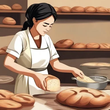 The protagonist in the novel finds solace in baking corakan bread, which becomes a recurring symbol of strength and resilience.