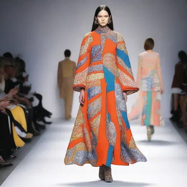 The designer showcased a collection of dyspeptic-inspired clothing, incorporating colors and patterns that depicted irritability.