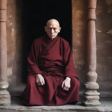 The dyspeptic monk, known for his grouchy demeanor, struggled to maintain a peaceful presence within the monastery.