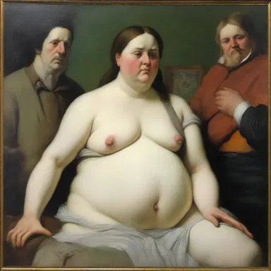 The dyspeptic in the painting appeared to be clutching their stomach in discomfort.