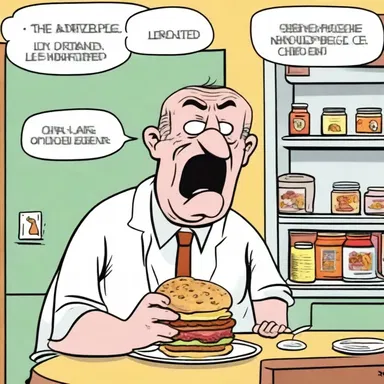 The dyspeptic character in the comic strip complained about their chronic indigestion.