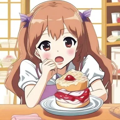 In the anime series, the main character experiences a gustation sensation as they bite into a deliciously sweet pastry.