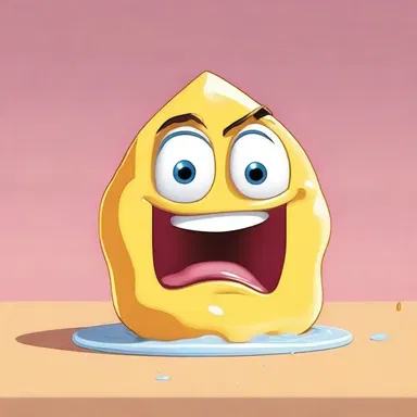 In the cartoon, the animated character's face contorts dramatically after tasting something extremely sour, showcasing their gustation ability.