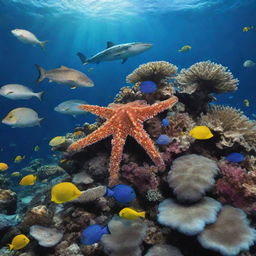 A vibrant underwater world showcasing friendly sea creatures and magnificent ocean scenes.