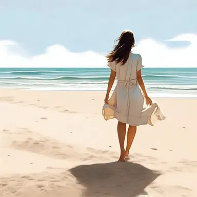 The author beautifully described the character's tactility, allowing the readers to feel the warmth of the summer breeze and the softness of the sand beneath their feet.