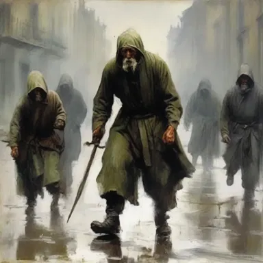 The artist depicted the miserable conditions of the villein through their powerful brushstrokes.