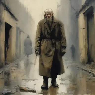 The artist depicted the miserable conditions of the villein through their powerful brushstrokes.