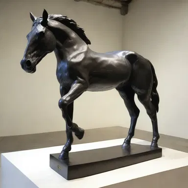 The artist expressed his emotions through a sculpture of a gelded horse, symbolizing loss and vulnerability.