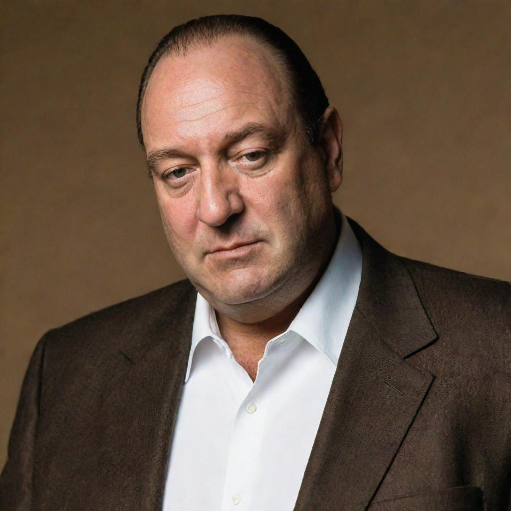 Transform the image of Tony Soprano to exhibit distinct Australian characteristics, incorporating elements of Australian culture and style while maintaining his signature persona.