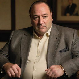 Transform the image of Tony Soprano to exhibit distinct Australian characteristics, incorporating elements of Australian culture and style while maintaining his signature persona.