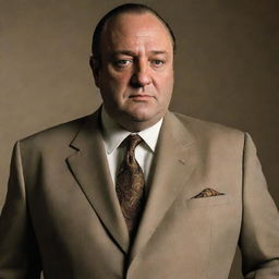 Transform the image of Tony Soprano to exhibit distinct Australian characteristics, incorporating elements of Australian culture and style while maintaining his signature persona.