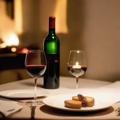 The semi-dry wine paired perfectly with the candlelit dinner, creating a romantic atmosphere.