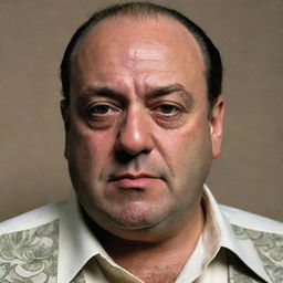 Modify the image of Tony Soprano to exude Puerto Rican features, blending in Puerto Rican cultural elements and style while still encapsulating his distinct persona.