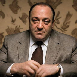 Alter the image of Tony Soprano to mirror African racial characteristics, incorporating elements of traditional African culture and style while upholding his enduring persona.