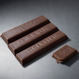 Enhance the previous image with additional definition and detail, making the Hershey's chocolate bar, its texture, gloss, and overall presentation look even more sharp, vivid, and lifelike, replicating an ultra-high 64k resolution shot.