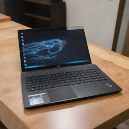 A sleek, modern Acer laptop with a glossy finish, illuminated keyboard, and high-resolution display sitting on a wooden desk.