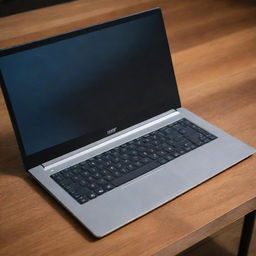 A sleek, modern Acer laptop with a glossy finish, illuminated keyboard, and high-resolution display sitting on a wooden desk.