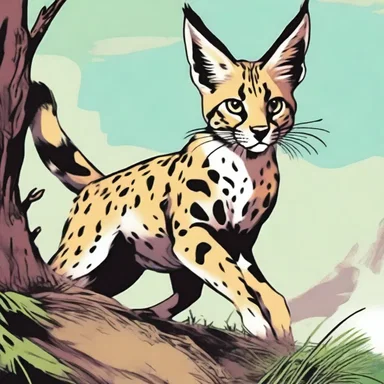 In the comic, the serval character was depicted as a swift and agile hunter.