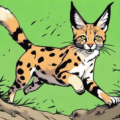 In the comic, the serval character was depicted as a swift and agile hunter.
