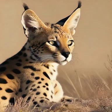 The documentary showcased the serval's hunting techniques in the African savannah.