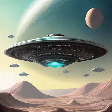 In the science fiction novel, the protagonist discovered a futuristic saucer that had the power to travel through time.