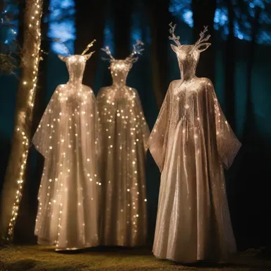 The enchanted forest creatures were adorned in shimmering balbriggan garments, spun from threads of moonlight and magic.