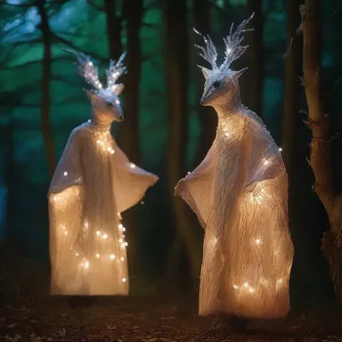 The enchanted forest creatures were adorned in shimmering balbriggan garments, spun from threads of moonlight and magic.