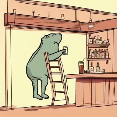 Why did the mope bring a ladder to the bar? Because he heard the drinks were on the house!