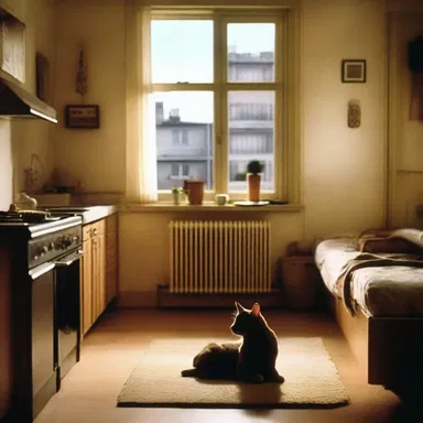 In the film, the protagonist would often mope around their apartment as they pondered the meaning of life.