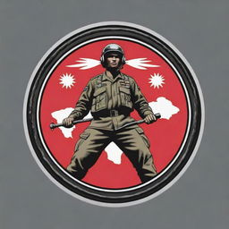 A striking, detailed logo representing a Nepal Army helicopter pilot. The logo should include symbols related to Nepal, army helicopters, and piloting.