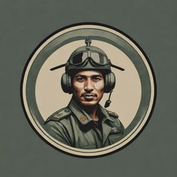 A striking, detailed logo representing a Nepal Army helicopter pilot. The logo should include symbols related to Nepal, army helicopters, and piloting.