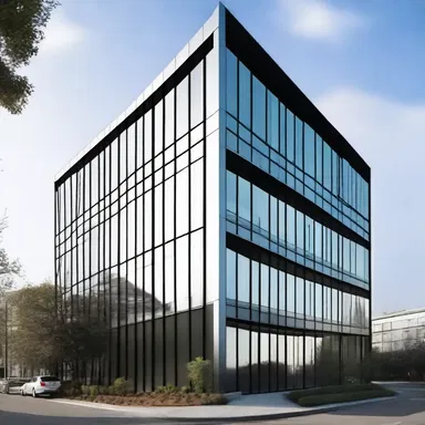 The modern office building was metalised to give it a sleek and contemporary look.