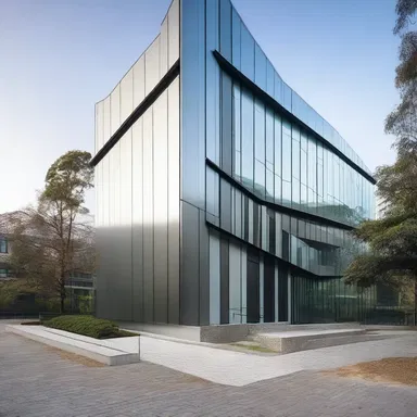 The modern office building was metalised to give it a sleek and contemporary look.