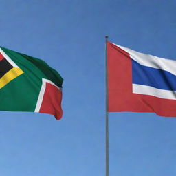 The flags of Yemen and South Africa positioned side by side in a flattering way, suitable as a Facebook cover photo.