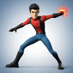 Generate an action-packed scene featuring the character Generator Rex from the animated series, depicted with his advanced nanite abilities activated.