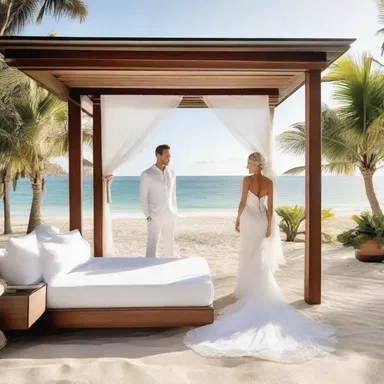 The couple spent their honeymoon in a luxe beachfront resort.