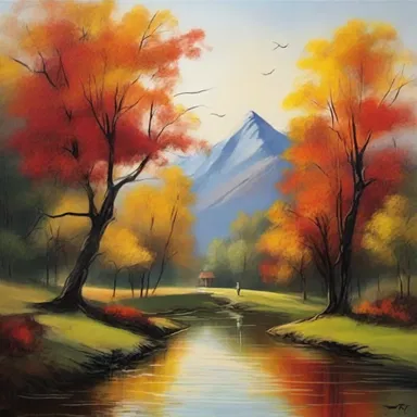 The artist created a masterpiece with their skillful brushstrokes, resulting in a picturesque scene on the canvas.