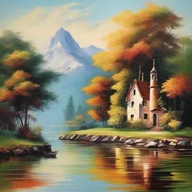 The artist created a masterpiece with their skillful brushstrokes, resulting in a picturesque scene on the canvas.
