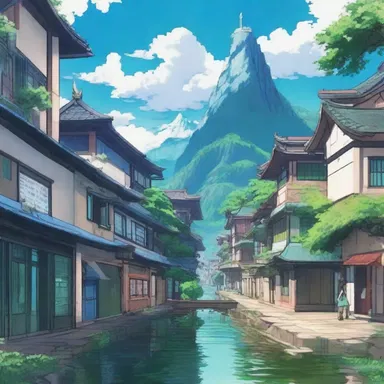 The anime series showcased picturesque landscapes, featuring stunningly detailed backgrounds of futuristic cities and serene countryside scenes.